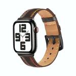 Voor Apple Watch Series 5 40 mm kleurrijke naaigaren lederen horlogeband