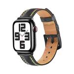 Voor Apple Watch Series 5 40 mm kleurrijke naaigaren lederen horlogeband