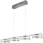 LED Hanglamp - Trion Romeo - 26W - Warm Wit 3000K - Dimbaar - Rechthoek - Mat Nikkel - Aluminium