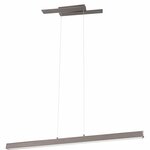 LED Hanglamp - Trion Balfy Up and Down - 44W - Warm Wit 3000K - Dimbaar - Rechthoek - Mat Nikkel - Aluminium