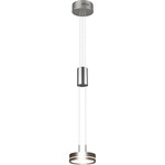 LED Hanglamp - Trion Frudo - 16W - E14 Fitting - Warm Wit 3000K - Dimbaar - Rechthoek - Mat Nikkel - Aluminium