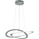 LED Hanglamp - Trion Duban - 40W - Warm Wit 3000K - Dimbaar - Rond - Mat Nikkel - Aluminium
