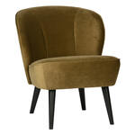 Bronx71 Velvet fauteuil Paris okergeel/cognac bruin.