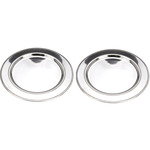 2x Ronde kerstdiner/diner onderborden goud lederlook 33 cm - Onderbord - kerstdiner onderbord - kerstfeest -