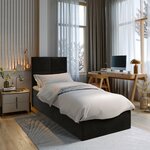 OP=OP Opberg Boxspring Chevron 160 x 200 Velvet Grijs incl. Hocker met Lade