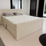OP=OP Elektrische Boxspring President 140 x 200 Beige incl. voetbord