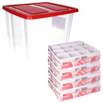 Opbergdoos - kerstballen - wit - kerst - 51 cm - karton - opbergbox
