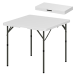 Outsunny Picknicktafel en Banken, 3-Delige Set, Opvouwbaar, Kunststof, Metaal, Zwart