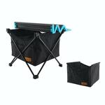 2-Pack Opvouwbare Campingtafel Uitschuifbare Lichtgewicht Picknicktafel met Houtnerf Tafelblad Aluminium Frame Draagtas