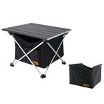 Opvouwbare Campingtafel met Oprolbaar Blad Draagbare Picknicktafel van Dennenhout met Draagtas 69 x 69 x 42 cm Natuur