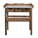 Oppottafel met zinken blad, lades en bovenplank H 113 x 80 x 38 cm