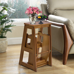 Ladder met 3 Treden Ruimtebesparend Opvouwbaar Handvat en Antisliptreden 108x47x65cm