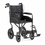 Lichtgewicht transportstoel Compact Lite (12 kg) | MultiMotion | Zitbreedte 45 cm | Zwart | Opvouwbare rolstoel | Transportrolstoel | 10030012