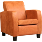 Leren fauteuil crossover 105 oranje, oranje leer, oranje stoel