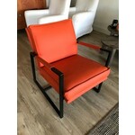 Leren fauteuil crossover 105 oranje, oranje leer, oranje stoel