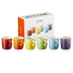 LE CREUSET - Aardewerk - Mini-ramekins 0,10l Regenboog 6-dlg
