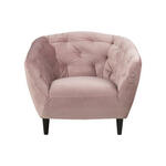Pearl Fauteuil, Oudroze Stof & Verchroomd Staal