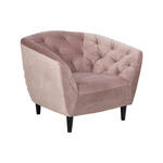 Boom fauteuil velours oudroze.