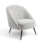 Boom fauteuil velours oudroze.
