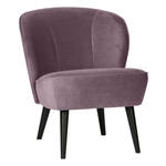 Boom fauteuil velours oudroze.