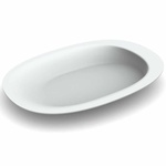 Henro bord | Ovaal bord met opstaande rand | Afmeting 28 x 20 cm | Met anti-slip dopjes | Aangepaste borden | PR65553