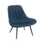 Leren fauteuil arrival blauw, blauw leer, blauwe stoel