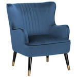Leren fauteuil crossover, blauw leer, blauwe stoel