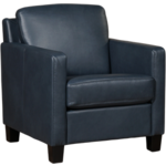 Leren stock fauteuil smart 487 blauw, blauw leer, blauwe stoel