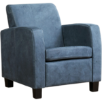 Leren fauteuil joy 411 blauw, blauw leer, blauwe stoel