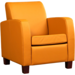 Leren fauteuil joy 187 geel, geel leer, gele stoel