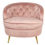 Bronx71 Fauteuil Ruby chenille stof roze.