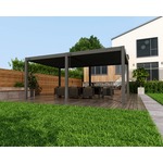 Vrijstaande aluminium overkapping Vancouver met lamellendak - Antraciet - 400x400 cm- - - Tuindeco