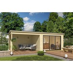 Outdoor Life Pernilla Tuinhuis 735x295 cm 28 mm vuren blank- Lessenaarsdak- Hout- Outdoor Life