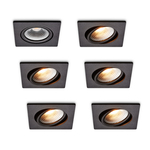 LED-inbouwspot set 6 stuks Trento zwart 5W dimbaar