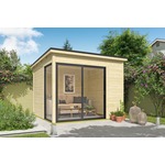 Outdoor Life Pernilla Tuinhuis 385x295 cm 28 mm vuren blank- Lessenaarsdak- Hout- Outdoor Life