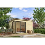 Outdoor Life Olivia Tuinhuis 385x295 cm 28 mm vuren blank- Lessenaarsdak- Hout- Outdoor Life