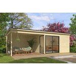 Outdoor Life Olivia Tuinhuis 385x295 cm 28 mm vuren blank- Lessenaarsdak- Hout- Outdoor Life