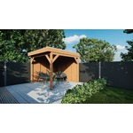 Overkapping Traditioneel douglas 375x330x260 cm met douglas onbehandelde wanden