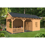 Lariks/Douglas Overkapping Hamar XL type 12 zwart 1303x445 cm