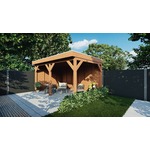 Lariks/Douglas Overkapping Hamar XL type 10 zwart 1303x445 cm