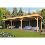 Lariks/Douglas Overkapping Hamar L type 6 zwart 690x395 cm
