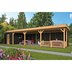Lariks/Douglas Overkapping Oslo L type 11 blank 903x380 cm- Plat dak- Onbehandeld lariks Douglas hout- Tuindeco