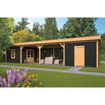 Lariks/Douglas Overkapping Oslo L type 12 blank 903x380 cm- Plat dak- Onbehandeld lariks Douglas hout- Tuindeco