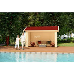 Woodpro Rheder Overkapping 400x300 cm 28 mm vuren blank- Zadeldak- Onbehandeld vurenhout- Woodpro