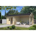 Outdoor Life Manuel Blokhut 620x295 cm 28 mm vuren blank- Lessenaarsdak- Onbehandeld vurenhout- Outdoor Life