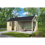 Outdoor Life St. Blokhut 681x292 cm 28 mm vuren blank- Lessenaarsdak- Onbehandeld vurenhout- Outdoor Life