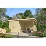 Outdoor Life Finn Tuinhuis 450x250 cm 28 mm vuren blank- Lessenaarsdak- Hout- Outdoor Life