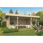 Tuindeco prieel Blokhut Konstantin 500x350 cm 40 mm vuren blank- Plat dak- Onbehandeld vurenhout- Tuindeco