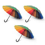 Schilderij - Mensen met Paraplu, Multikleur (print op canvas)