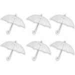 9 stuks Paraplu transparant plastic paraplu&apos;s 100 cm - doorzichtige paraplu - trouwparaplu - bruidsparaplu - stijlvol -